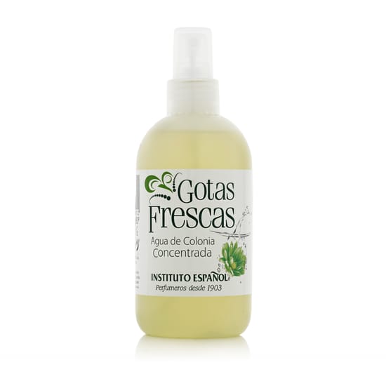 Close-up of Instituto Español Gotas Frescas EDT bottle