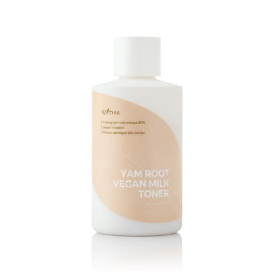 Bottle of Isntree yam root vegan milk toner with natural ingredients