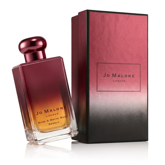 Minimalistliku disainiga Jo Malone Rose & White Musk Absolu EDT pudel – õrn ja kaasaegne