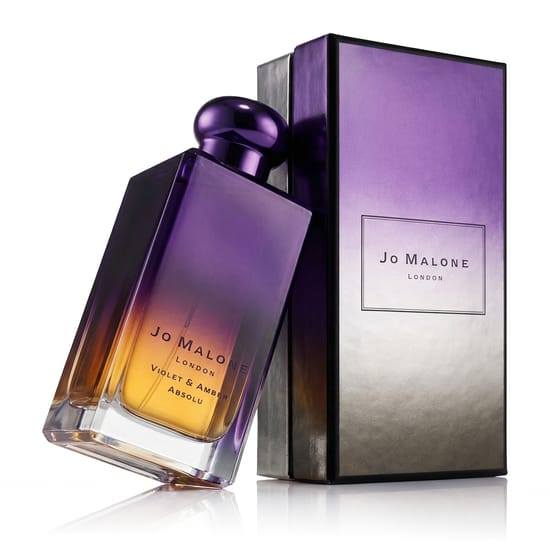 Close-up of Jo Malone Violet & Amber Absolu EDP bottle