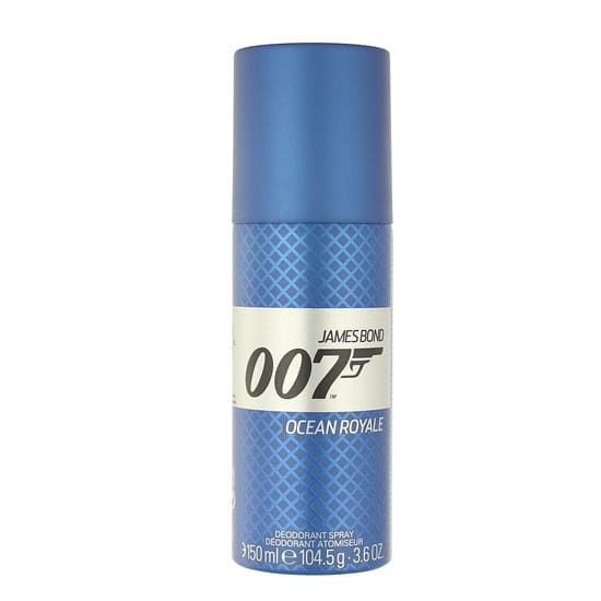 Close-up of James Bond Ocean Royale Deodorant VAPO bottle