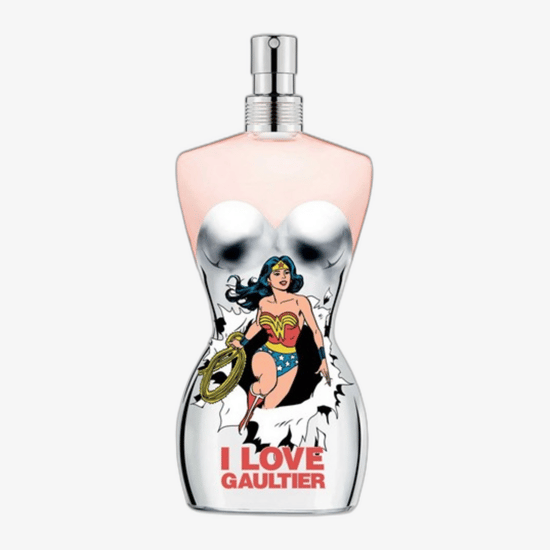 Bottle of Jean Paul Gaultier Classique Wonder Woman Eau Fraîche up close