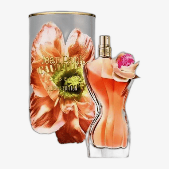 Elegant bottle of Jean Paul Gaultier La Belle Flower Edition EDP