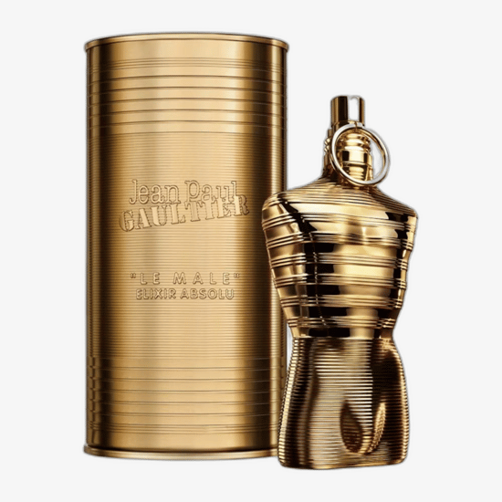 Luksuslik Jean Paul Gaultier Le Male Elixir Absolu parfüümipudel, tume ja elegantne disain