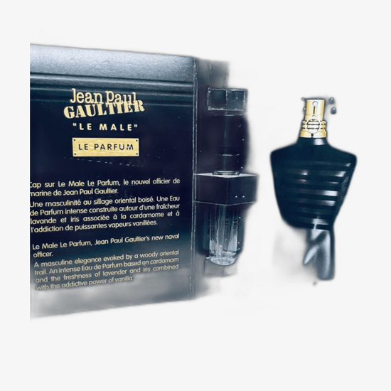 Крупный план пробника Jean Paul Gaultier Le Male Le Parfum EDP