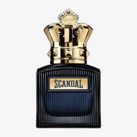 Elegant bottle of Jean Paul Gaultier Scandal Pour Homme Le Parfum EDP Intense