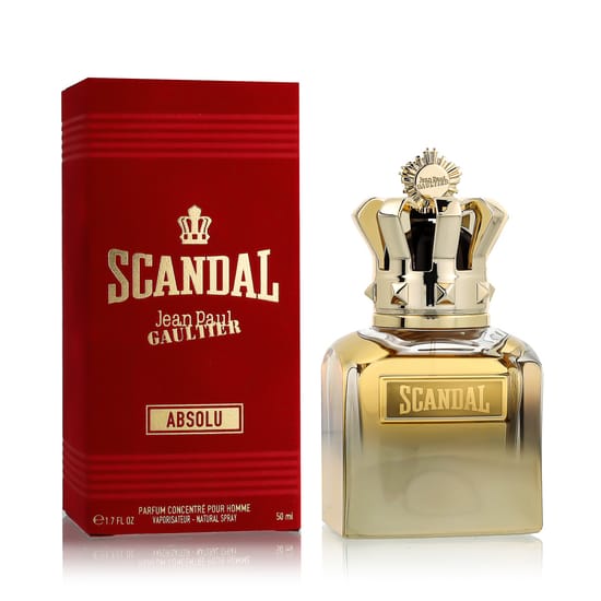 Elegant bottle of Jean Paul Gaultier Scandal Pour Homme Absolu Parfum