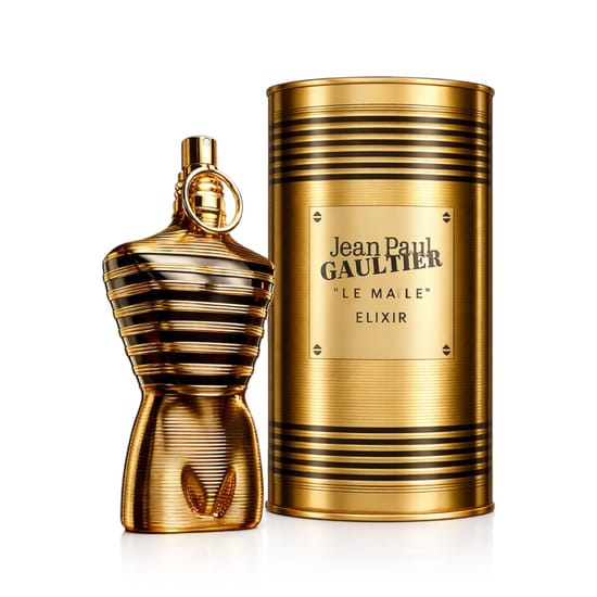 Luksuslik Jean Paul Gaultier Le Male Elixir Absolu parfüümipudel, tume ja elegantne disain
