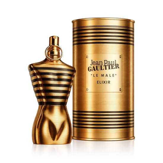 Luksuslik Jean Paul Gaultier Le Male Elixir Absolu parfüümipudel, tume ja elegantne disain