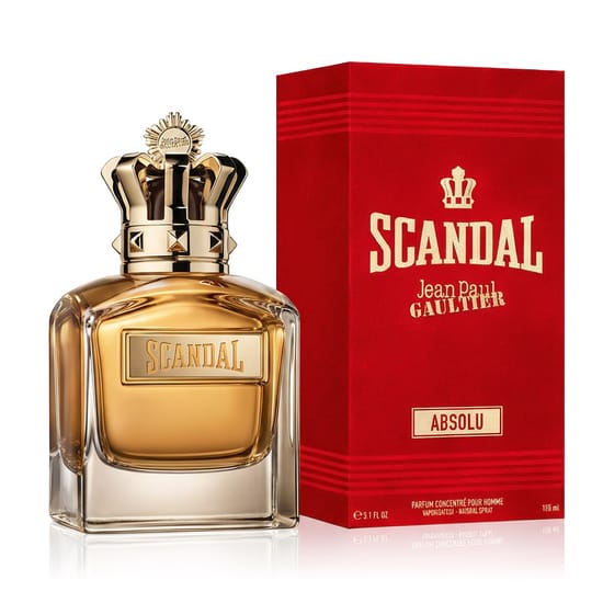 Elegant bottle of Jean Paul Gaultier Scandal Pour Homme Absolu Parfum