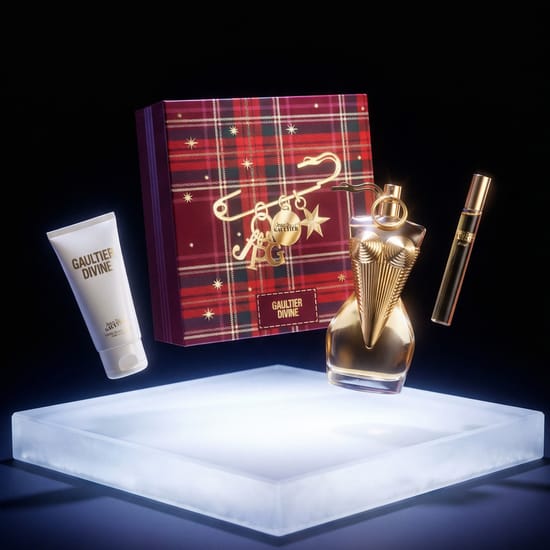 Elegant packaging of Jean Paul Gaultier Gaultier Divine fragrance set
