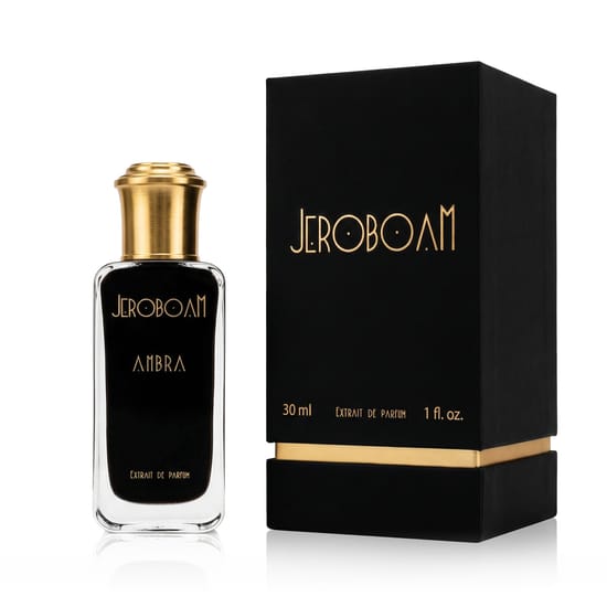 Close-up of Jeroboam Ambra EP perfume bottle