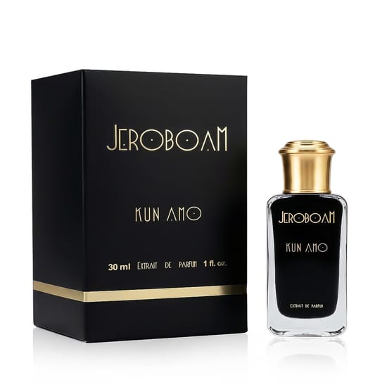 Close-up of Jeroboam Kun Amo EP perfume bottle