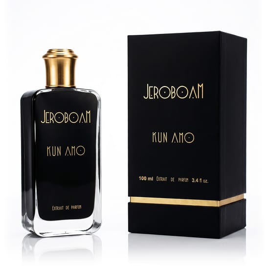 Close-up of Jeroboam Kun Amo EP perfume bottle