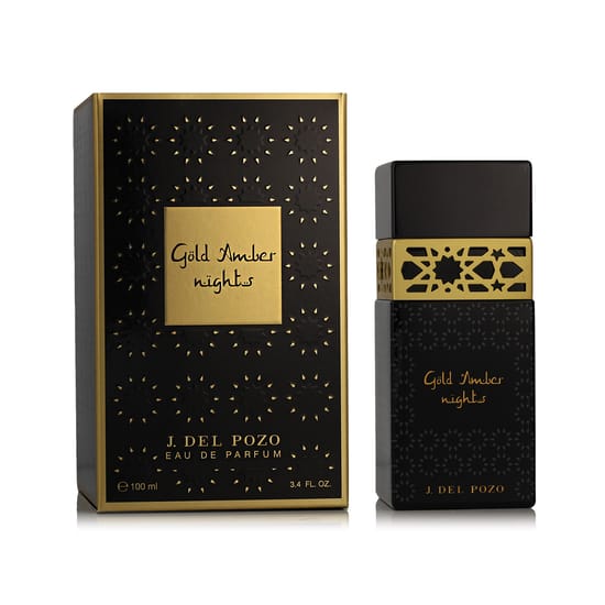 Original packaging of Jesus del Pozo Gold Amber Nights perfume Elegant bottle of Jesus del Pozo Gold Amber Nights Eau de Parfum