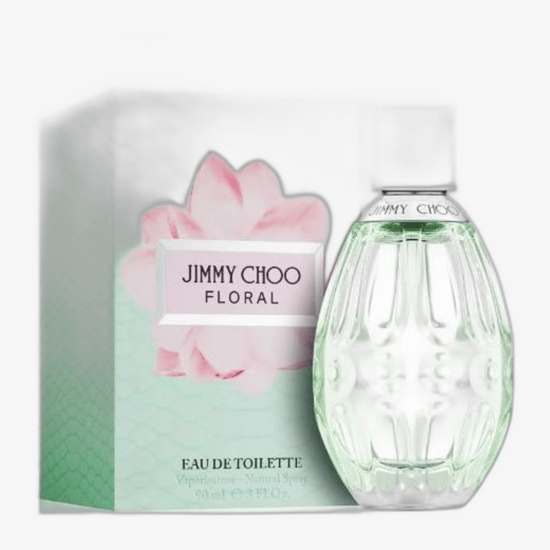 Close-up of the Jimmy Choo Floral EDT bottle