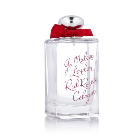 Bottle of Jo Malone Red Roses Cologne EDT with floral design