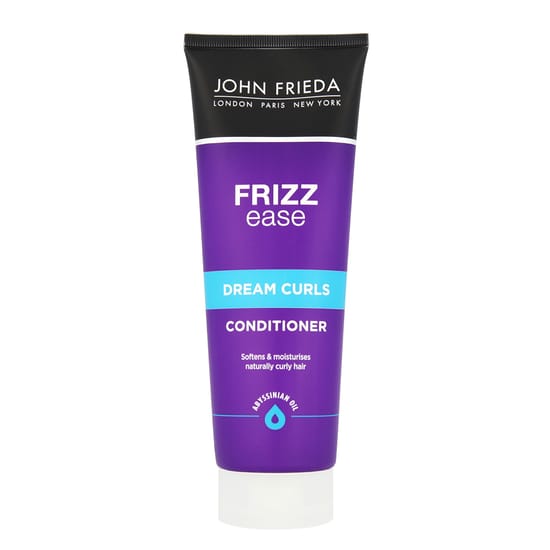 John Frieda Frizz Ease Dream Curls konditsioneeri pakend John Frieda Frizz Ease Dream Curls konditsioneer hoolitsetud lokkide jaoks
