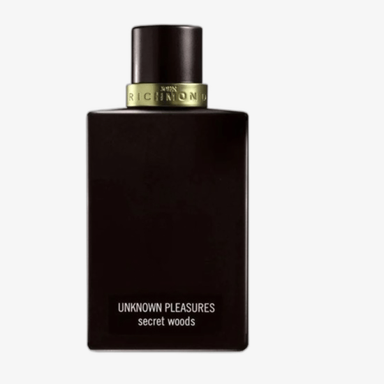 Elegant bottle of John Richmond Unknown Pleasures Secret Woods EDP