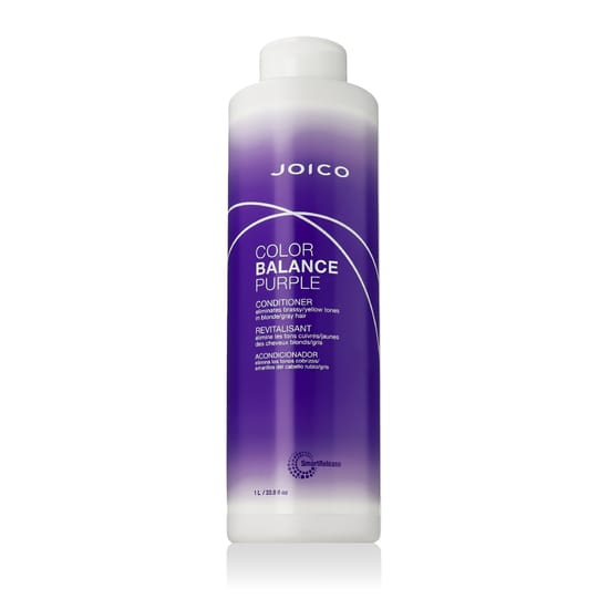 Original Packaging of Joico Color Balance Purple Conditioner Close-up of Joico Color Balance Purple Conditioner Bottle