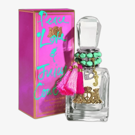 Juicy Couture Peace, Love and Juicy Couture EDP parfüümi elegantne pudel