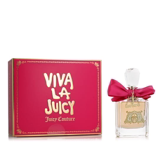 Elegant packaging of Juicy Couture Viva La Juicy EDP and Body Souffle
