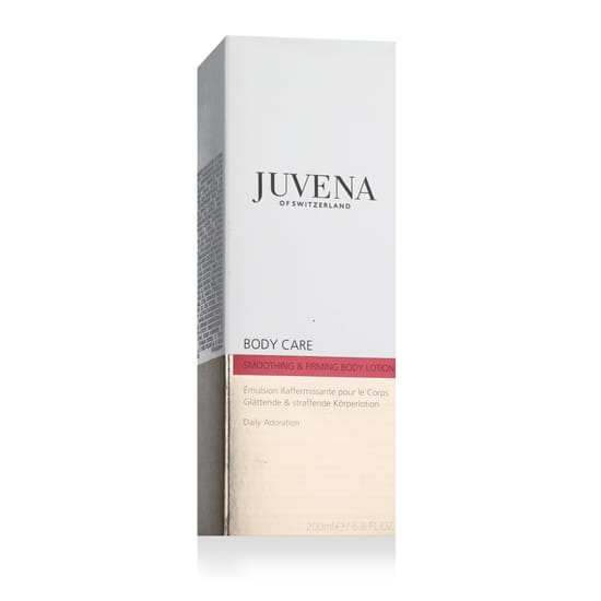 Упаковка лосьона Juvena body care smoothing & firming Флакон лосьона Juvena body care smoothing & firming