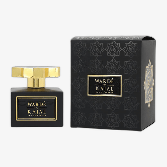 Close-up of Kajal Warde EDP perfume bottle