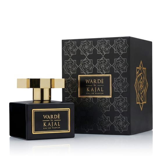 Close-up of Kajal Warde EDP perfume bottle