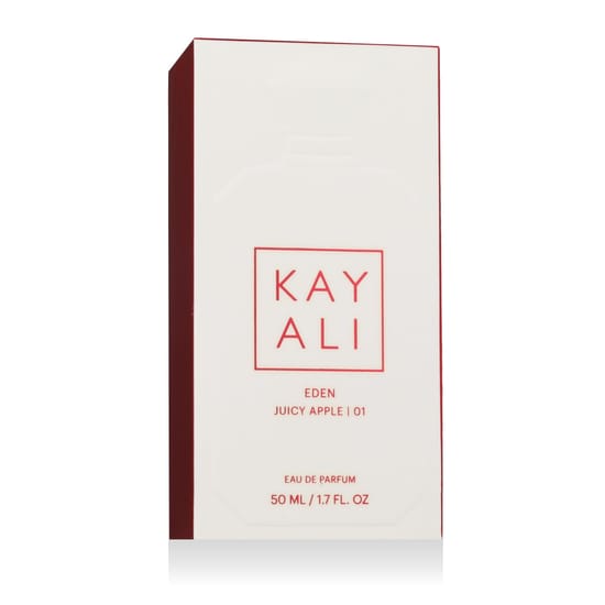 Original packaging of Kayali Eden Juicy Apple | 01 EDP Bottle image of Kayali Eden Juicy Apple | 01 EDP with a vibrant design