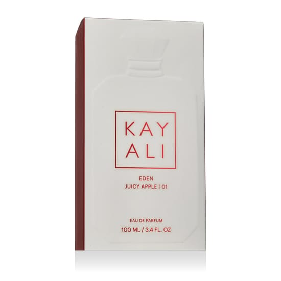 Original packaging of Kayali Eden Juicy Apple | 01 EDP Bottle image of Kayali Eden Juicy Apple | 01 EDP with a vibrant design