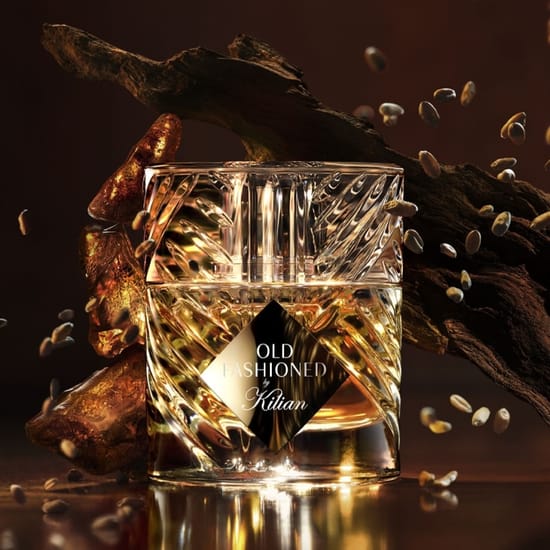 Refined bottle of By Kilian Old Fashioned EDP captured in soft lighting