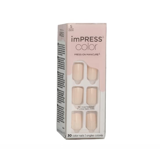 KISS imPRESS color Press-On Manicure S (001 Point Pink) set of 30 press-on nails