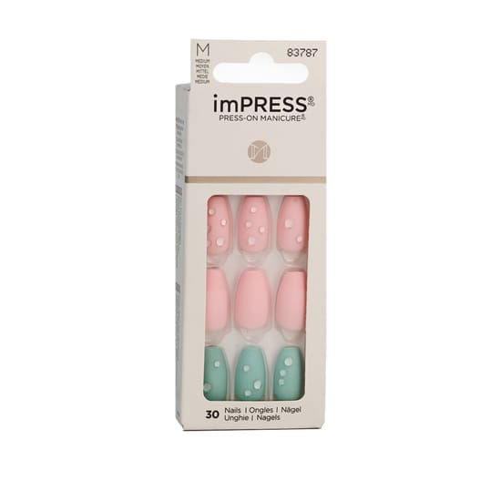 KISS imPRESS värviline press-on maniküür M (Dew Drop) 30 tk komplekt