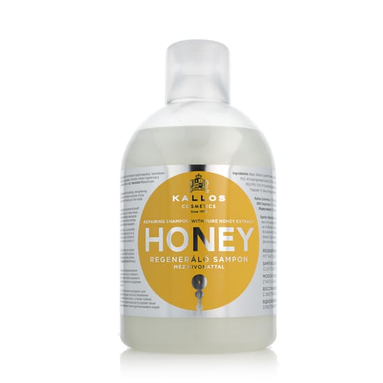 Bottle of kallos honey shampoo with honey extract