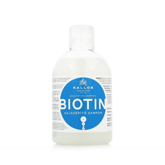 Kallos biotin beautifying shampoo 1000 ml - увлажняющий шампунь с биотином