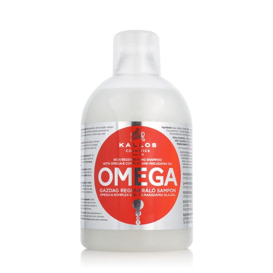 Bottle of Kallos Omega Hair Shampoo with Omega-6 Complex