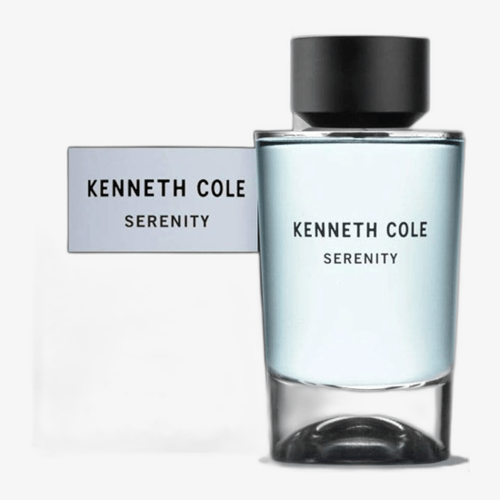 Lahtipakendatud Kenneth Cole Serenity EDT pudel minimalistliku disainiga