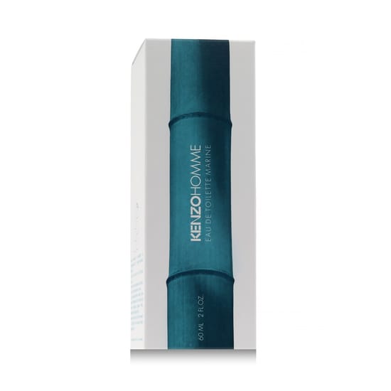 Original packaging of Kenzo Homme Marine EDT Close-up of Kenzo Homme Marine EDT bottle