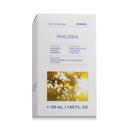 Korres Philosia EDP parfüümi pudel lähedalt