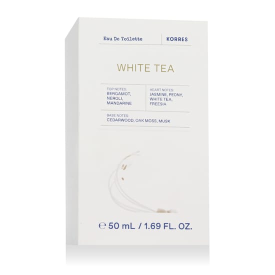 Korres White Tea EDT bottle with a stylish design