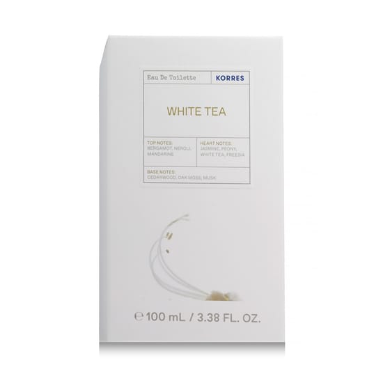 Korres White Tea EDT bottle with a stylish design