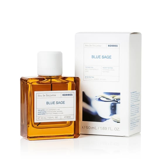 Korres blue sage edt – оригинальная упаковка аромата Флакон korres blue sage edt с элегантным дизайном