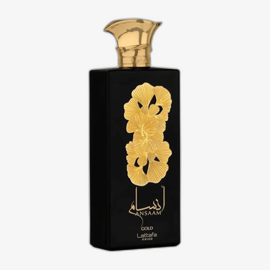 Tester bottle of Lattafa Ansaam Gold perfume with simplified packaging