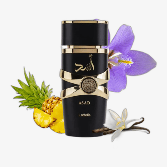 Lattafa Asad Interior Scent originaalne pakend Lattafa Asad Interior Scenti pudeli lähedane vaade