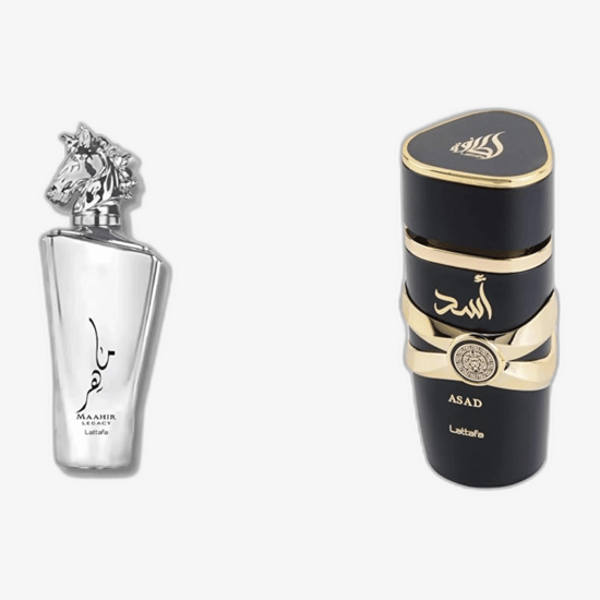Close-up of Lattafa Maahir Legacy EDP spray sample