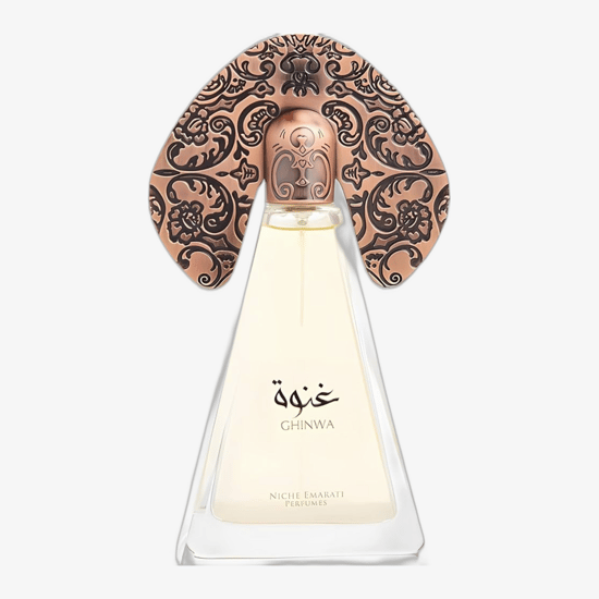 Lattafa Niche Emarati Ghinwa EDP pudel lähedalt