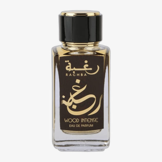 Lattafa Raghba Wood Intense EDP sample bottle