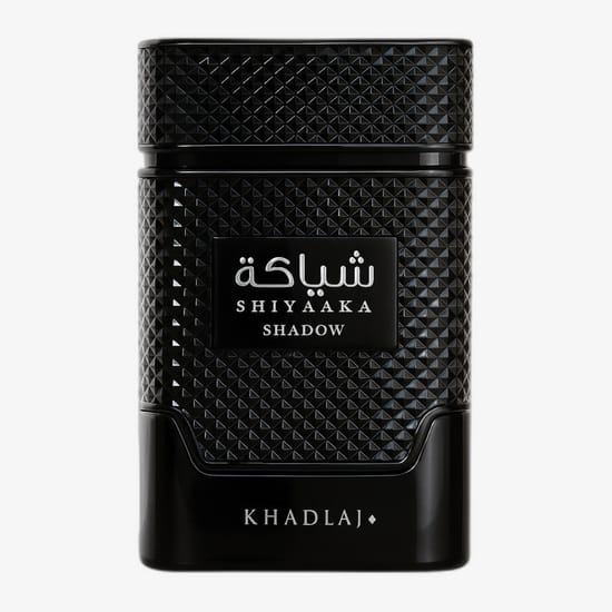 Оригинальная упаковка Lattafa Shiyaaka Shadow EDP Бутылка Lattafa Shiyaaka Shadow EDP вблизи