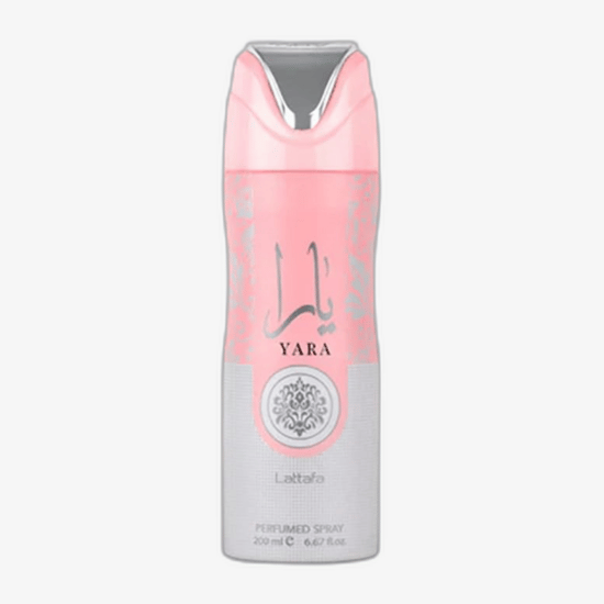 Bottle of Lattafa Yara Bodyspray with unique design